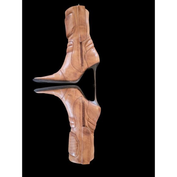 Charlie 1 Horse by Lucchese Ladies Pointed Toe High Heel Cowgirl Boots Size 6.5 - Picture 4 of 8